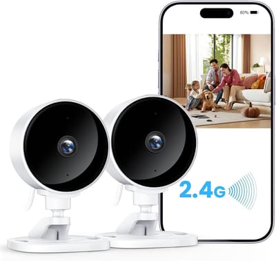 Binnen Camera - Beveiligingscamera Set - Huis Bewaken - AI Bewegingsdetectie - 1080p HD - Wit
