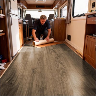 Zelfklevende vloerplanken - PVC vloer tegels - Camper renovatie - Waterdicht en slijtvast - 2 mm dik - Hout effect bruin