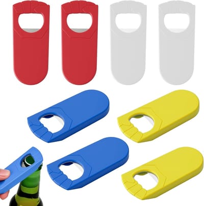 SnelShoppen - 8-delige Flessenopener Set met Klem, RVS en PS, 4 Kleuren, Draagbare Flessenopener voor Thuis, Pub, Keuken, Restaurant, Camping