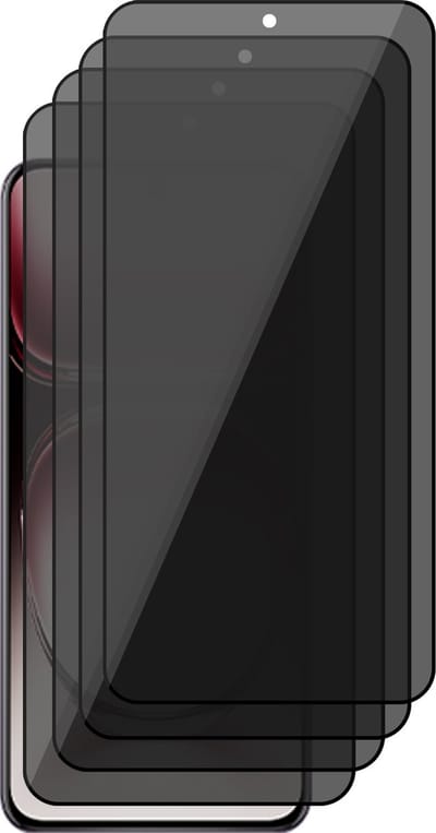 Privacy Screenprotector geschikt voor Oppo Reno 12 - 4x Volledig Dekkend Glas Screen Protector