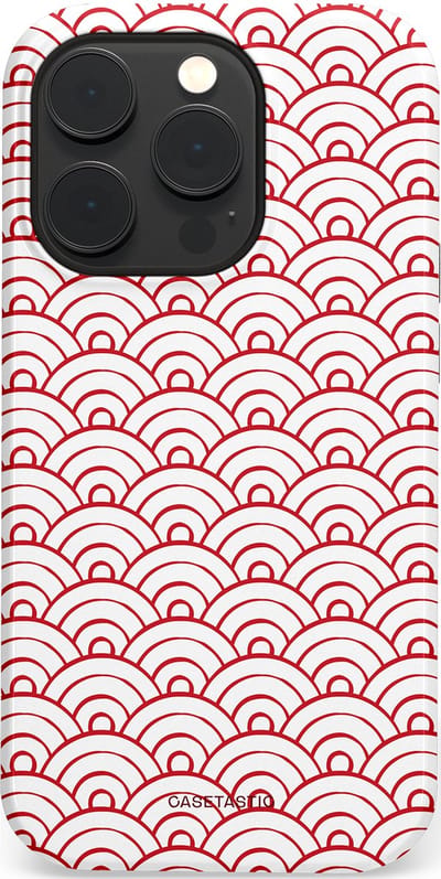 Casetastic Hoesje Geschikt voor Apple iPhone 14 Pro Magsafe - Stijlvolle Beschermende Duo-layer Case - Golfjes