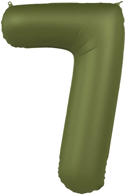 Folat - Folieballon Cijfer 7 Olive Green - 86 cm