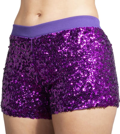 Hotpants pailletten paars - Maat 34 t/m 38 - Toppers 2025