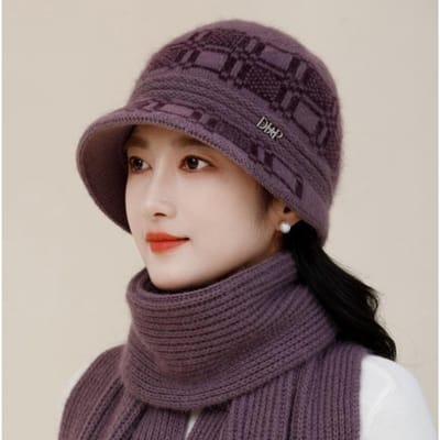 Chapeau pour personnes âgées Chapeau d'automne et d'hiver en laine tricotée Chapeau cloche chaud et moelleux hat only gray