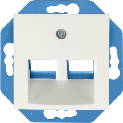 ION industries E1 utp aansluitdoos 2-voudig 30° met centraalplaat alpin wit mat (13.302.115)