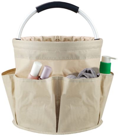 Khaki Draagbare Picknickmand - Strandmand voor Buiten - Opvouwbare Toilettas Douchemand Boodschappenmand Wasmand - Multifunctioneel en Praktisch