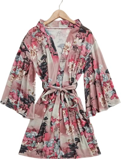 Livano Badjas Dames - Kimono - Kamerjas - Ochtendjas - Pyama - Roze - S