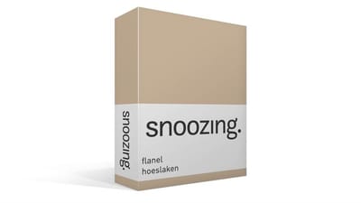 Snoozing - Flanel - Hoeslaken - Tweepersoons - 120x200 cm - Camel