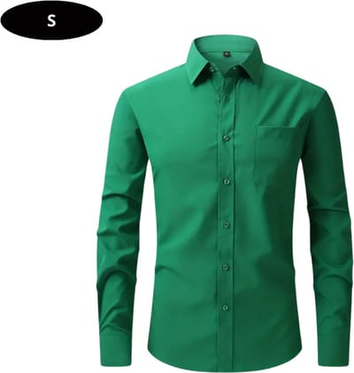 Bovista Overhemd Heren - Volwassenen - Lange Mouwen - Strijkvrij - Lange Mouw - Groen - Maat S