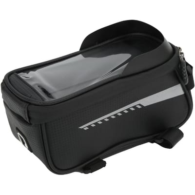 Waterdichte Fiets Voorframe Tas Rijden Touchscreen Telefoontas voor Telefoons Onder 16.5cm6.5in gray