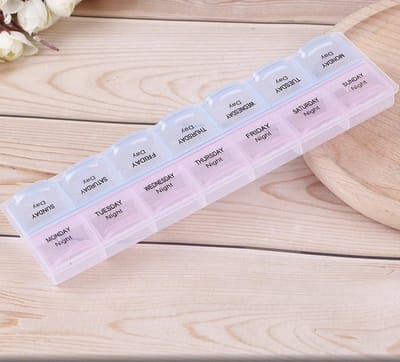 ***Medicijnen Doosje - Pillendoos box - 7 dagen - 2 compartimenten per dag - 14 vakken per Week van Heble® ***