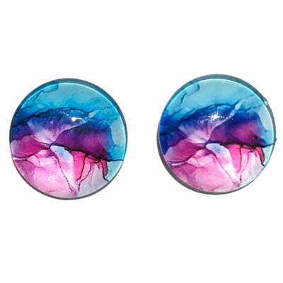 Clip Oorbellen- Blauw- Roze- 2 cm-geen gaatje- Charme Bijoux