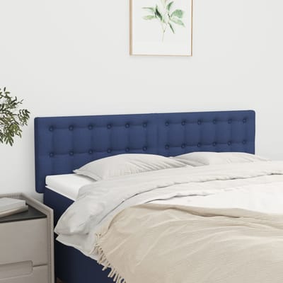 vidaXL - Hoofdborden - 144x5x78/88 - cm - stof - blauw
