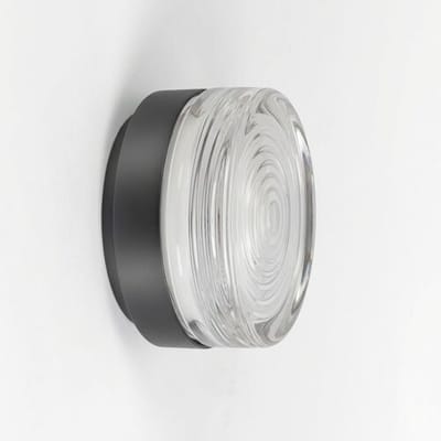KS Verlichting opbouwspot - Liam - wandlamp - plafondlamp - zwart - Ø13cm - LED - aluminium - glazen venster