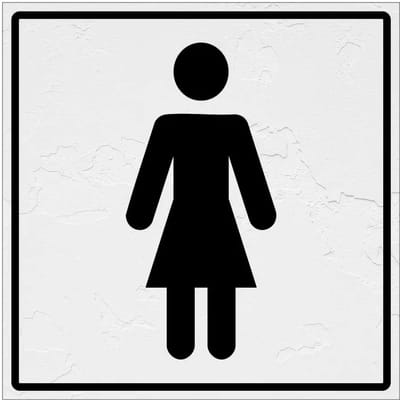 Dames toilet bordje | Forex Re materiaal | 10 x 10 cm