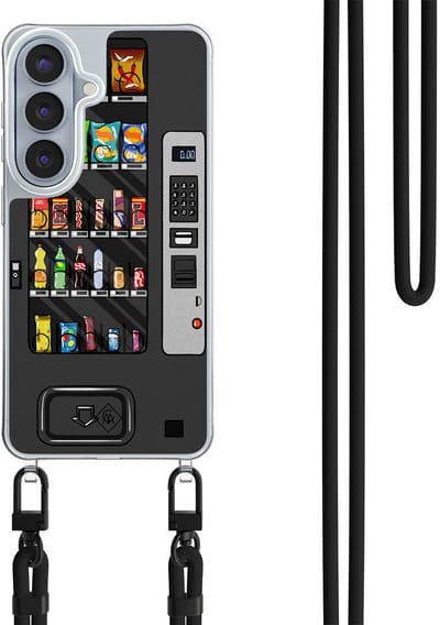 Casimoda® hoesje met zwart koord - Geschikt voor Samsung S26 - Snoepautomaat - Afneembaar koord - TPU/polycarbonaat - Multi