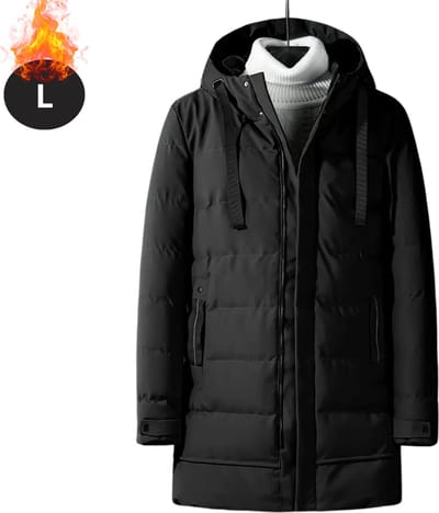 Livano Luxe Winterjas - Parka - Heren - Winter - Jas - Volwassen - Stijlvol - Met Capuchon - Zwart - L