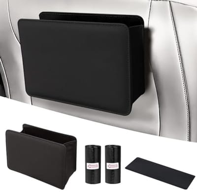 Ultiluxe® Auto Prullenbak - Mini Afvalbak - Auto Organizer - Opvouwbaar - Met 100 Afvalzakjes - Waterdicht - Zwart