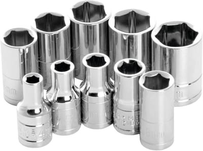 Metrische Dopsleutelset 1/4 Inch Aandrijving 6-Punts (10-Delig)