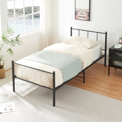 Metalen bedframe Hercules incl. matras zwart 90x200 cm