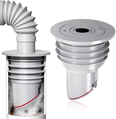 Afvoerslang, siliconen deodorant, afsluitstop, afdichting voor wasmachine, geschikt voor keukens en wasmachines (grijs, 35-40 mm)