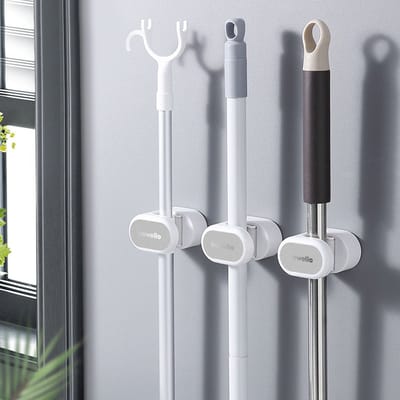 Universele Gereedschapshouder - Bezemhouder Muur – Steelhouder voor Bezem, Mop en Gereedschap – Zelfklevend 1 Stuks [BW2027]