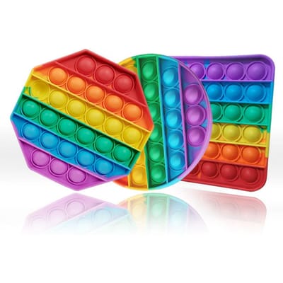 3 Pièces Jouets Sensoriels à Bulles en Silicone pour Enfants Soulageur de Stress Cadeaux Regalos Cumpleaños Niños Para Invitados multi