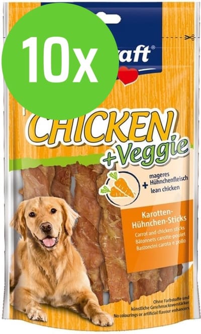 Vitakraft Chicken Veggie Wortel Kip Stick - hondensnack - 80 gram - 10 verpakkingen