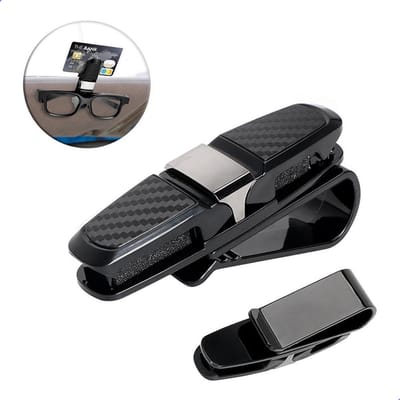 Auto Zonnebrilhouder - Zonnebril Houder met 2 Clips - 360 Graden Draaibaar - Brillenhouder voor in de Auto - Zonneklep Clip - Zonnebrilklem - Sunglas Visor - Ook geschikt voor visitekaartjes
