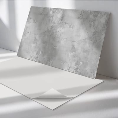 Wallfluent Vinyl Wandpaneel - Betonnen textuur met krassen Zelfklevend Wandpaneel - 100 cm x 50 cm - Grijs PVC wandpaneel - Set van 1 - Rechthoekig Wandbekleding Vinyl - Texturen Wandpaneel - PVC Muurpaneel - Wandpaneel Keuken en Badkamer