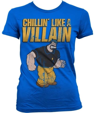 Popeye Chillin'Like A Villain T-shirt voor dames, blauw