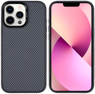 Rixus Mag Carbon With MagSafe For Apple iPhone 13 Pro Titanium Black