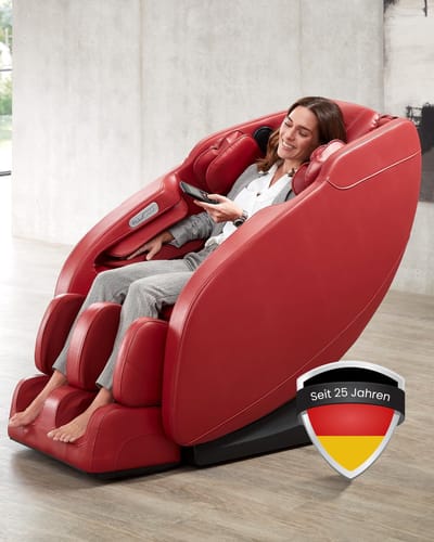 WELCON Prestige II elektrische 3D massagestoel – Zero Gravity – voetmassage – warmtefunctie – rood