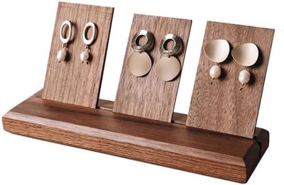 Sieraden Display - Juweliers Rek - Verkoop Presentatie - Walnoot Basis - Groot Formaat - Natuurlijk Hout