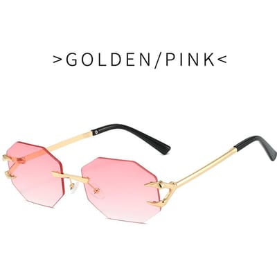 Mode Randloos Vierkant Zonnebril UV400 Retro Verloop Klein Montuur Metaal Bril Hoge Kwaliteit Populair Trendy