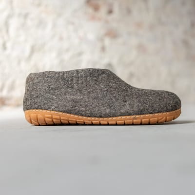 Vilten Heren Pantoffel Ravi - Sesam - Maat 45 - Harde Zool