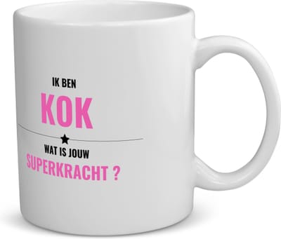 Akyol - ik ben kok wat is jouw superkracht? koffiemok - theemok - Kok - iemand die goed kan koken - mensen die kok zijn - kook liefhebbers - verjaardagscadeau - verjaardag - cadeau - kado - geschenk - gift - 350 ML inhoud