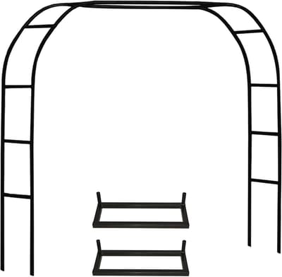 Metalen Tuinboog - Rozenboog Prieel - Klimplanten Ondersteunen - Weerbestendig Frame - 120 cm breed 180 cm hoog - Wit