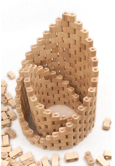 Steck Blokken JUNIOR – 96-Delige Houten Bouwset - Creatief Spelen voor Kinderen 1+