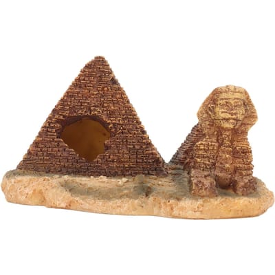 Aquarium Piramide Decor Realistisch Veilig Hars Aquarium Piramide Verstophol voor Aquarium Ornament brown
