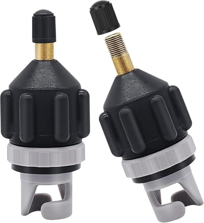 Adapter Kajak Ventiel - Pomp Adapter SUP - Water Sporten - Robuust Nylon Materiaal - 2 stuks - Zwart
