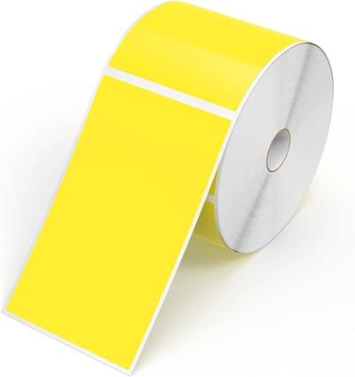 500 Stuks Fluorescerende Gele Zelfklevende Labels Verwijderbaar 5 x 3 Inch Rechthoekig Rollend