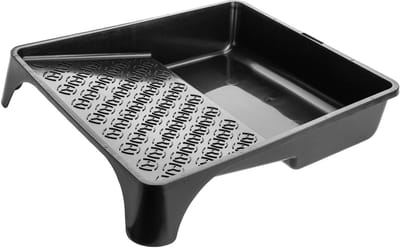 KADAX Verfbak, verfbak, kunststof verfkom, verfkom met praktische handgreep, schilderaccessoires, schildermateriaal (1, zwart)
