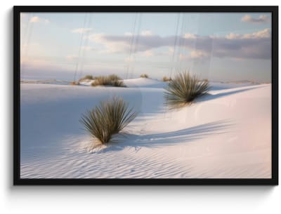 Poster in lijst - Fotolijst 90x60 cm - Posters - Duinen - Gras - Wolken - Beige - Posterlijst zwart - Decoratie - Wanddecoratie woonkamer - Muurdecoratie slaapkamer