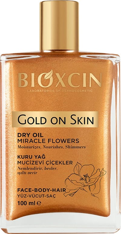 Bioxcin Gold on Skin Droge Olie – 100 ml – Miracle Flowers – Gezicht, Lichaam & Haar – Voedend & Hydraterend – Natuurlijke Glans – Zonder Parabenen - huidverzorging