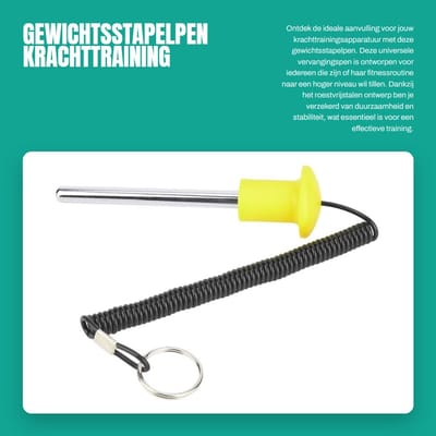 Dailygoods- Gewichtsstapelpen Corrosiebestendig - Magnetisch - RVS Schacht - Krachttraining - 10.9cm - Duurzaam en betrouwbaar - Gewichtspen