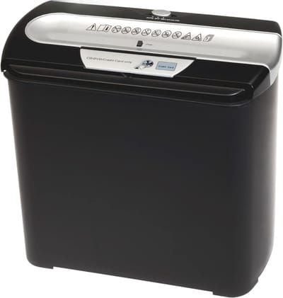 TIM® Papierversnipperaar voor Thuis - Papiervernietiger - Versnipperaar - Handmatig - Draagbaar - Zilver/Zwart - 30cm x 29cm x 17cm