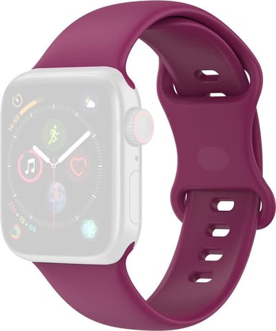 By Qubix - Geschikt voor Apple Watch bandje - Siliconen sportbandje - Wijnrood - Maat: S/M - Geschikt voor Apple Watch 38mm / 40mm / 41mm / 42mm - siliconen sport bandje - smartwatchbandje