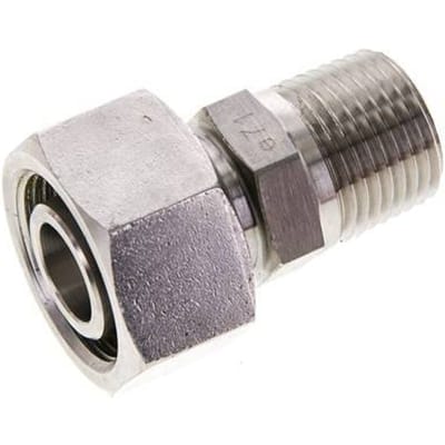 18L & 1/2'' NPT RVS Rechte Draaidoorvoer Buitendraad 315bar Verstelbaar ISO 8434-1