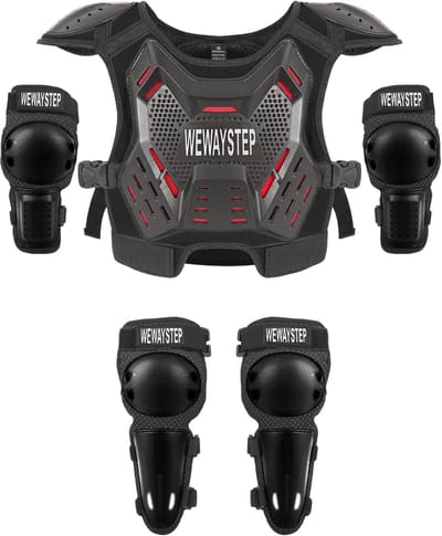 Kinder Borstbescherming - Motorcross Vest - Bescherming Tijdens Sport - Verstelbaar Ontwerp - 3-10 Jaar - Zwart